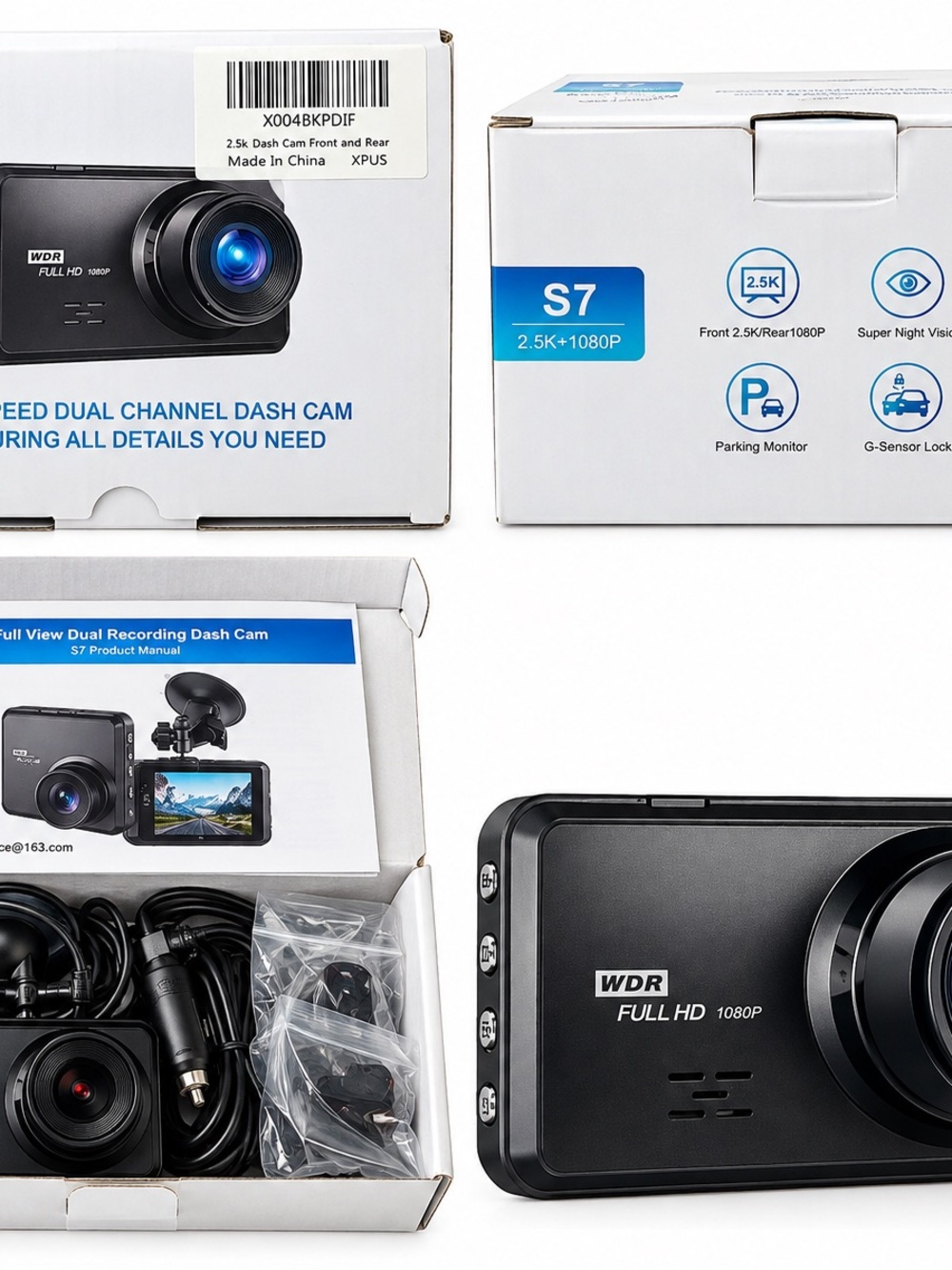 Dual Channel Dash Cam - Black
